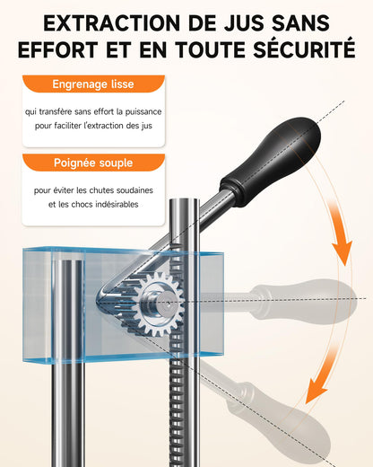 CO-Z Presse-Agrumes Manuel à Levier, Presse-Fruits Manuel, Presse-Citron Professionnel avec Plaque de Pression Coniques et Plates pour Jus d'Orange Citron Lime, Lavable au Lave-Vaisselle, Noir