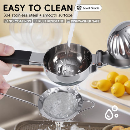 YXT&BEYOND Grande Presse Citron en Inox 304, 8,5 cm Presse Agrumes Manuel pour Citrons Limes Oranges, Presse-Citron-Poignée Antidérapante & Passoire, Idéale pour Cuisine Bar, Lavable au Lave-vaisselle