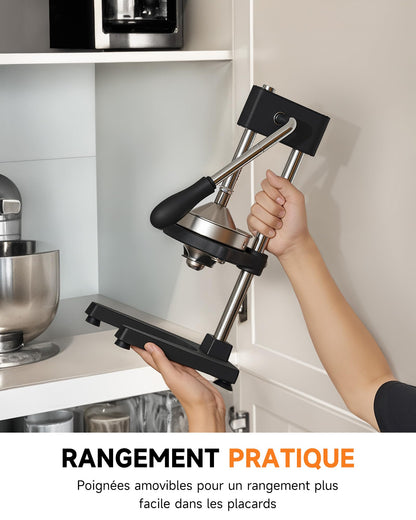 CO-Z Presse-Agrumes Manuel à Levier, Presse-Fruits Manuel, Presse-Citron Professionnel avec Plaque de Pression Coniques et Plates pour Jus d'Orange Citron Lime, Lavable au Lave-Vaisselle, Noir