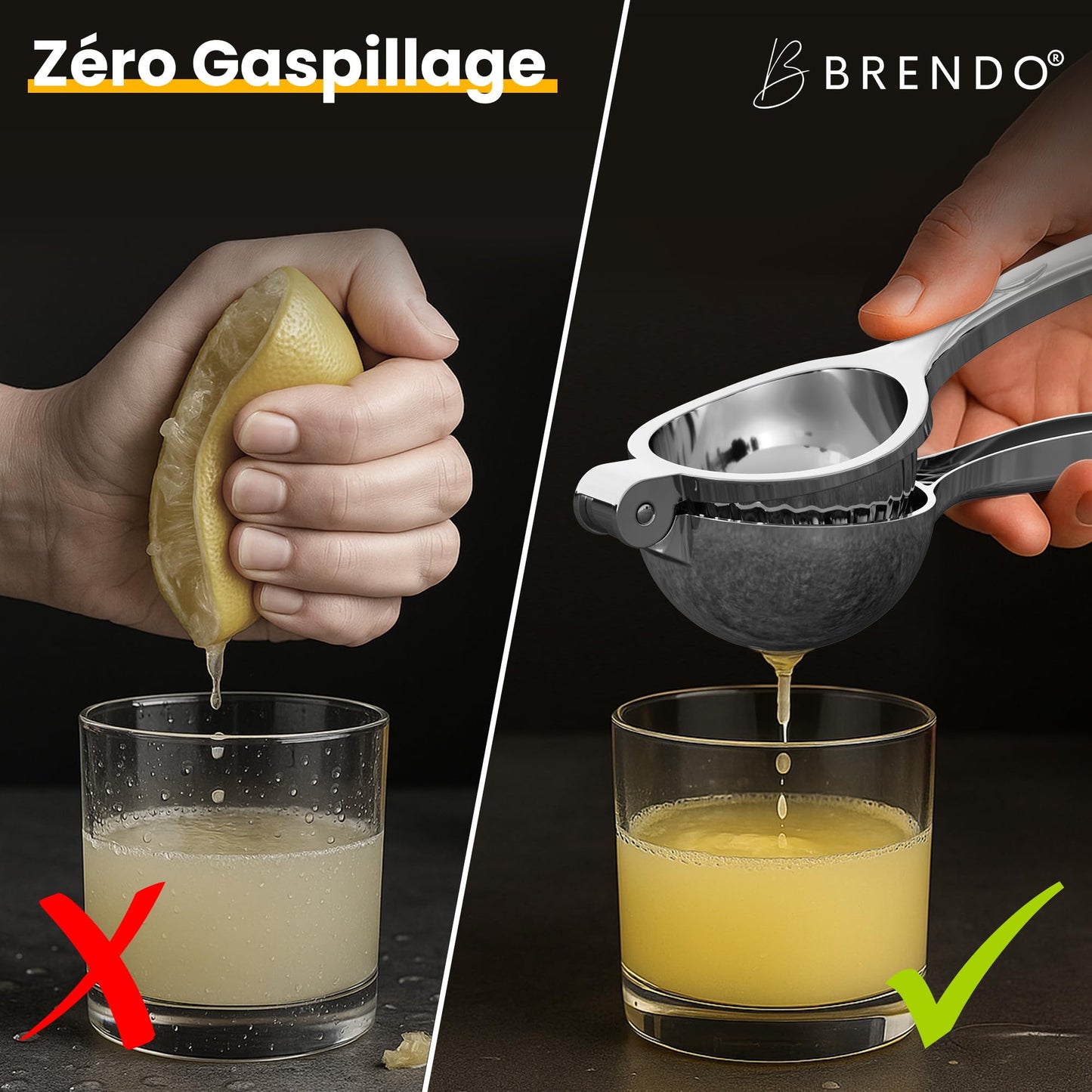 Brendo Presse Agrumes Manuel – Presse Citron Taille Universelle Parfaite pour Tous Les Agrumes I Presse Orange pressage à 100% I Juicer fraîcheur et goût maximaux I Passe au Lave-Vaisselle