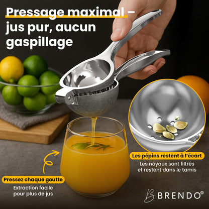 Brendo Presse Agrumes Manuel – Presse Citron Taille Universelle Parfaite pour Tous Les Agrumes I Presse Orange pressage à 100% I Juicer fraîcheur et goût maximaux I Passe au Lave-Vaisselle