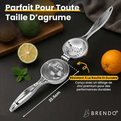 Brendo Presse Agrumes Manuel – Presse Citron Taille Universelle Parfaite pour Tous Les Agrumes I Presse Orange pressage à 100% I Juicer fraîcheur et goût maximaux I Passe au Lave-Vaisselle